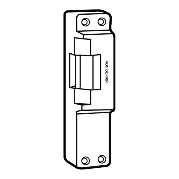 Grade 1 Electric Strike, Fail Safe Electrically Locked 24 VDC, 7-1/2-in x 1-7/8-in Faceplate, For